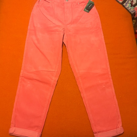 Pink salmon organic cotton corduroy vintage mom jean Old School fit NWT - Picture 3 of 9